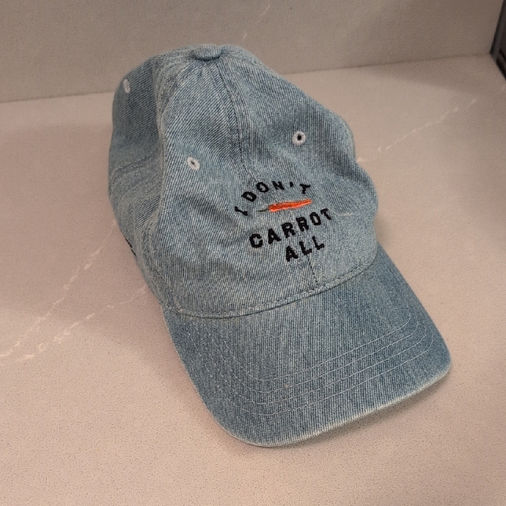 Denim Blue Cap with Embroidered Text